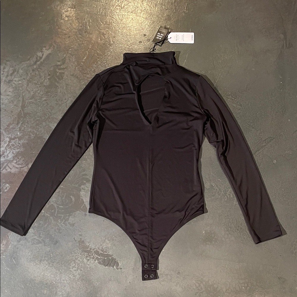 Express Black Cutout Long Sleeve Bodysuit